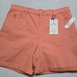Gloria Vanderbilt Amanda Shorts Women's Size 16 NWT Peach Orchard